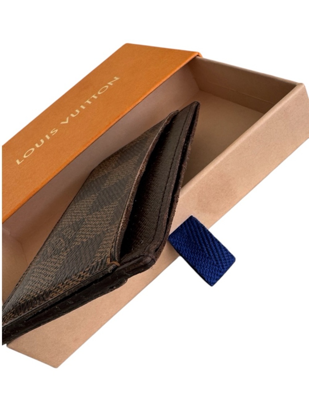 Louis Vuitton Damier Ebene Card Holder Wallet Brown Checkered Authentic - Picture 4 of 10